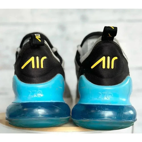 Nike Air Max 270 GS Light Smoke Grey Iron Baltic Blue Size 6.5Y = 8 Women - Picture 2 of 6